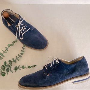 Tommy Hilfiger Blue Suede leather lace up Oxford Derby casual Shoes 10